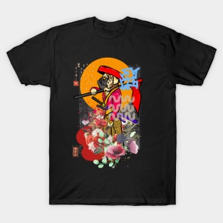 dog  samurai monk  with sword and spears T-Shirt